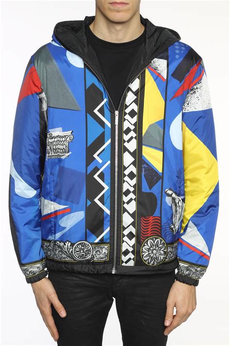 versace reversible jacket blue|Versace jackets for men.